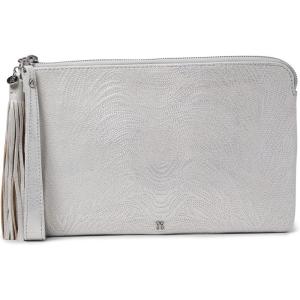 image:imageHOBO Wayfare Wristlet Pouch For Women  Leather Construction and Zippered Closure Cute and Practical Lttle PouchSilver