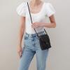 image:imageHOBO Fern Leather Crossbody Purse with Adjustable Strap Exterior Slip Pocket Double Zip Closure  Perfect for TravelBlack