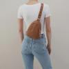 image:imageHOBO Fern Leather HandsFree Sling Bag with Adjustable Strap Fashionable Style Room for Wallets and EssentialsTimber Brown