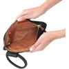 image:imageHOBO Sable Leather Wristlet Wallet for Women with Circular Handle Zippered Closure Credit Card Holder Organizer amp Interior Zip Pocket  Black  Circular Handle Zippered Closure Interior Zip Pocket Black