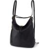 image:imageHOBO Merrin Leather Bucket Backpack Convertible to Shoulder Bag for WomenVelvet Hide Black
