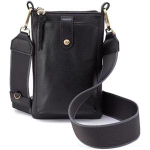 image:imageHOBO Cass Leather Phone Crossbody Bag with Adjustable Strap  Casual Design Lightweight Travel amp Everyday PurseBlack