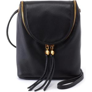 image:imageHOBO Fern Leather Crossbody Purse with Adjustable Strap Exterior Slip Pocket Double Zip Closure  Perfect for TravelBlack