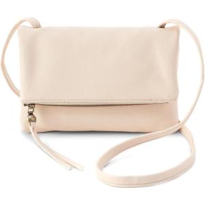 image:imageHOBO Grant Leather Small Foldover Crossbody Bag with Crossbody amp Shoulder Strap Zip Pocket Card CompartmentCream