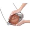 image:imageHOBO Darcy Leather Convertible 3in1 Crossbody Bag with Removable amp Adjustable Strap Exterior Phone Slip Pocket Zipper Security and Fashion Fringe Tassel Light Grey