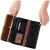 image:imageHOBO Rachel Leather Trifold Continental Wallet has a VintageInspired Aesthetic Frame Closure Money Slot Card Organizer Slip Pocket and Small Mirror Black