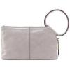 image:imageHOBO Sable Leather Wristlet Clutch with Circular Handle Zippered Closure Credit Card Organizer amp Interior Zip Pocket Light Grey