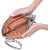 image:imageHOBO Sable Leather Wristlet Clutch with Circular Handle Zippered Closure Credit Card Organizer amp Interior Zip Pocket Light Grey