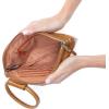 image:imageHOBO Sable Leather Wristlet Clutch with Circular Handle Zippered Closure Credit Card Organizer amp Interior Zip Pocket Natural