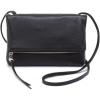 image:imageHOBO Grant Leather Small Foldover Crossbody Bag with Crossbody amp Shoulder Strap Zip Pocket Card Compartment and Slip Phone Holder Black