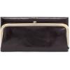image:imageHOBO Rachel Leather Trifold Continental Wallet has a VintageInspired Aesthetic Frame Closure Money Slot Card Organizer Slip Pocket and Small Mirror Black