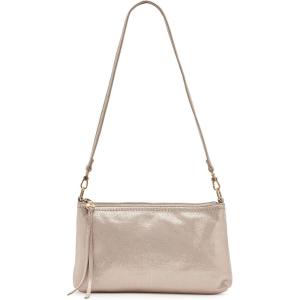 image:imageHOBO Darcy Leather Convertible 3in1 Crossbody Bag with Removable amp Adjustable Strap Exterior Phone Slip PocketSand Shimmer