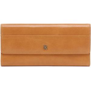 image:imageHOBO Jill Leather Large Trifold Wallet with Classic Aesthetic Cardholder Cash Organizer Slip Pockets and Zip Pocket Security Natural
