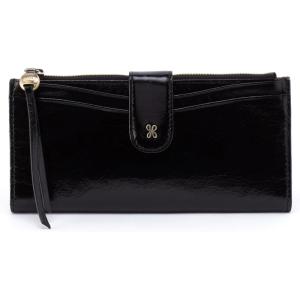 image:imageHOBO Max Leather Continental Wallet with Multiple Slip Pockets and Credit Card Slots a Zip Compartment for Money and a Snap Tab Closure for Extra Security Black
