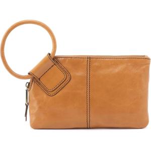 image:imageHOBO Sable Leather Wristlet Clutch with Circular Handle Zippered Closure Credit Card Organizer amp Interior Zip Pocket Natural