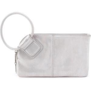 image:imageHOBO Sable Leather Wristlet Clutch with Circular Handle Zippered Closure Credit Card Organizer amp Interior Zip Pocket Silver