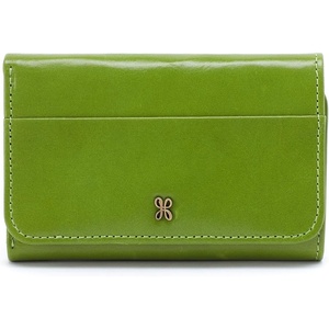 image:imageHOBO Jill Trifold Leather Wallet for Women Snap ClosureGarden Green