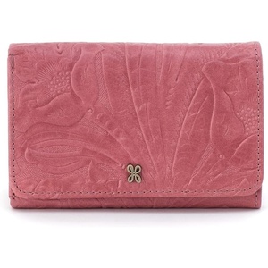 image:imageHOBO Jill Trifold Leather Wallet for Women Snap ClosureMauve Tooled Emboss