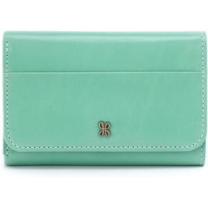 image:imageHOBO Jill Trifold Leather Wallet for Women Snap ClosureSeaglass
